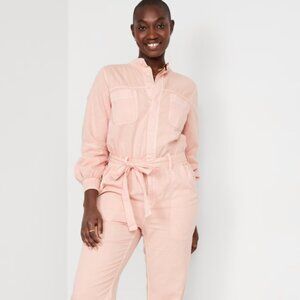 NWT Old Navy Collarless Tie-Belt Utility Jumpsuit - Small Tall